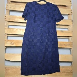 Karin Stevens vintage checkers dress Size:12 color:Blue